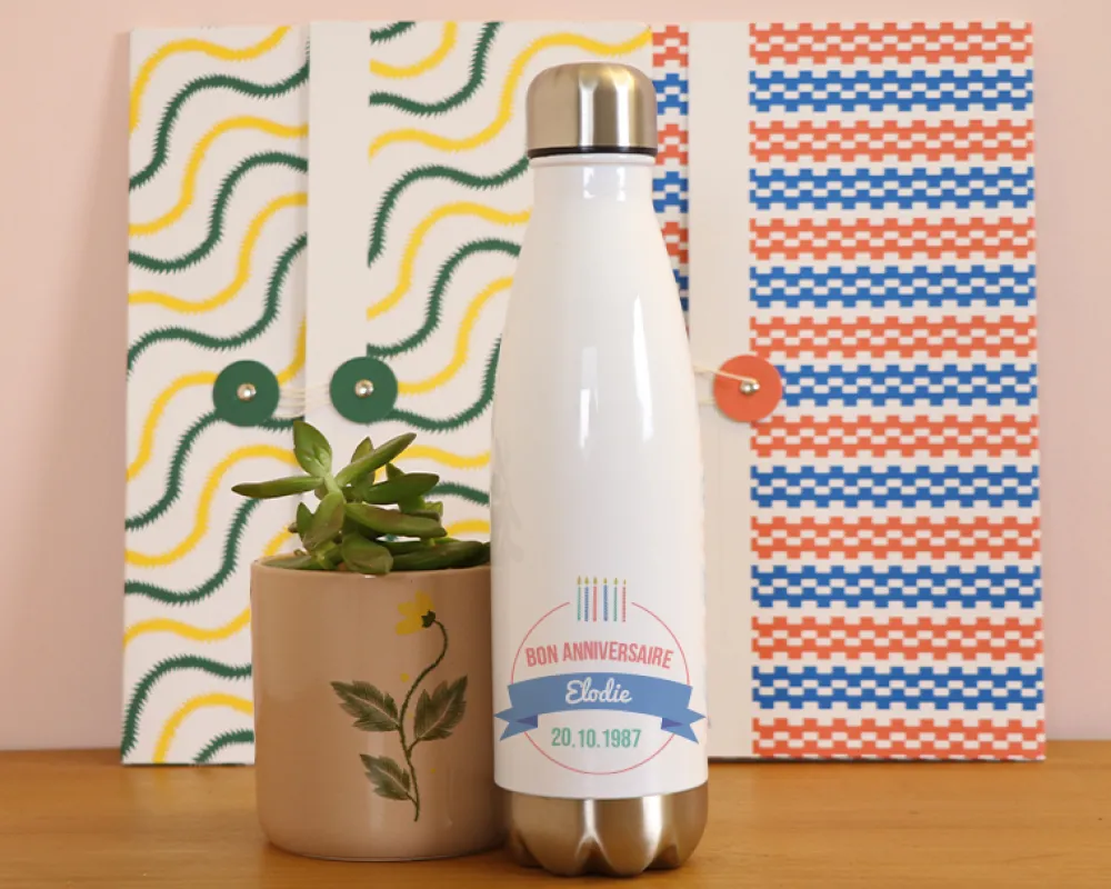 Gourde isotherme en inox personnalisable - Collection bougies d'anniversaire Femme|Cadeaux.com Clearance