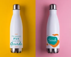 Gourde isotherme en inox personnalisable - Message|Cadeaux.com Best