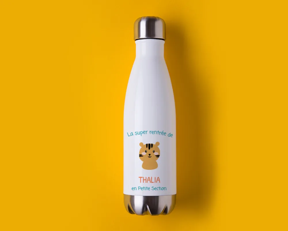 Gourde isotherme en inox personnalisable - Collection Animaux|Cadeaux.com Outlet