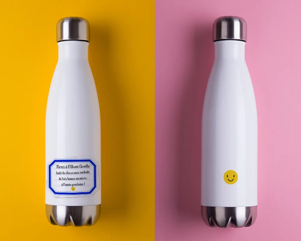 Gourde isotherme en inox personnalisable - Merci Maîtresse, Maître et ATSEM|Cadeaux.com Outlet