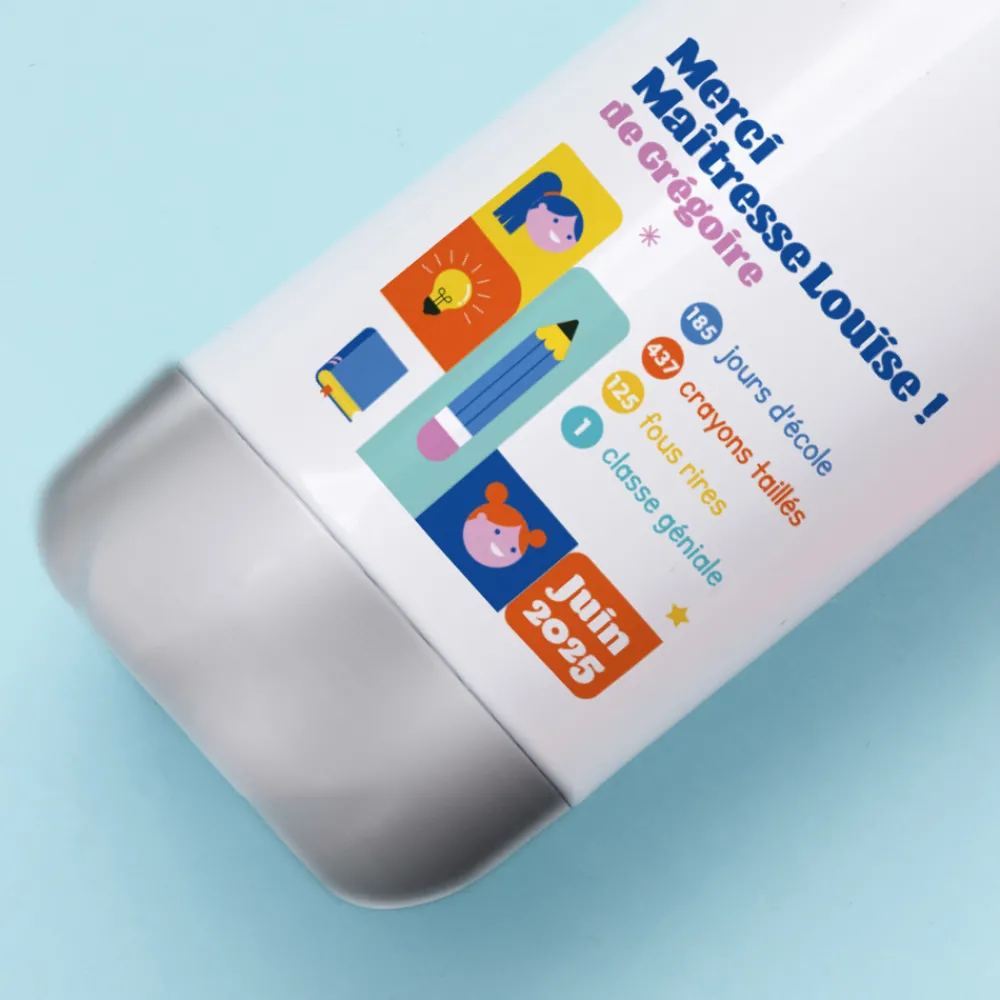Gourde isotherme personnalisée - Bilan de l'année|Cadeaux.com Online