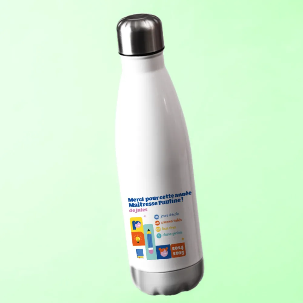Gourde isotherme personnalisée - Bilan de l'année|Cadeaux.com Online