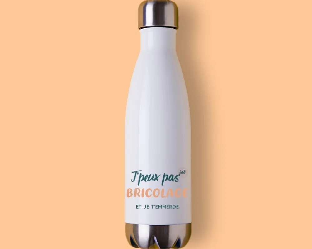 Gourde personnalisable - J'peux pas j'ai bricolage|Cadeaux.com Outlet