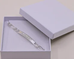 Gourmette gravée Homme en Argent poli|Cadeaux.com