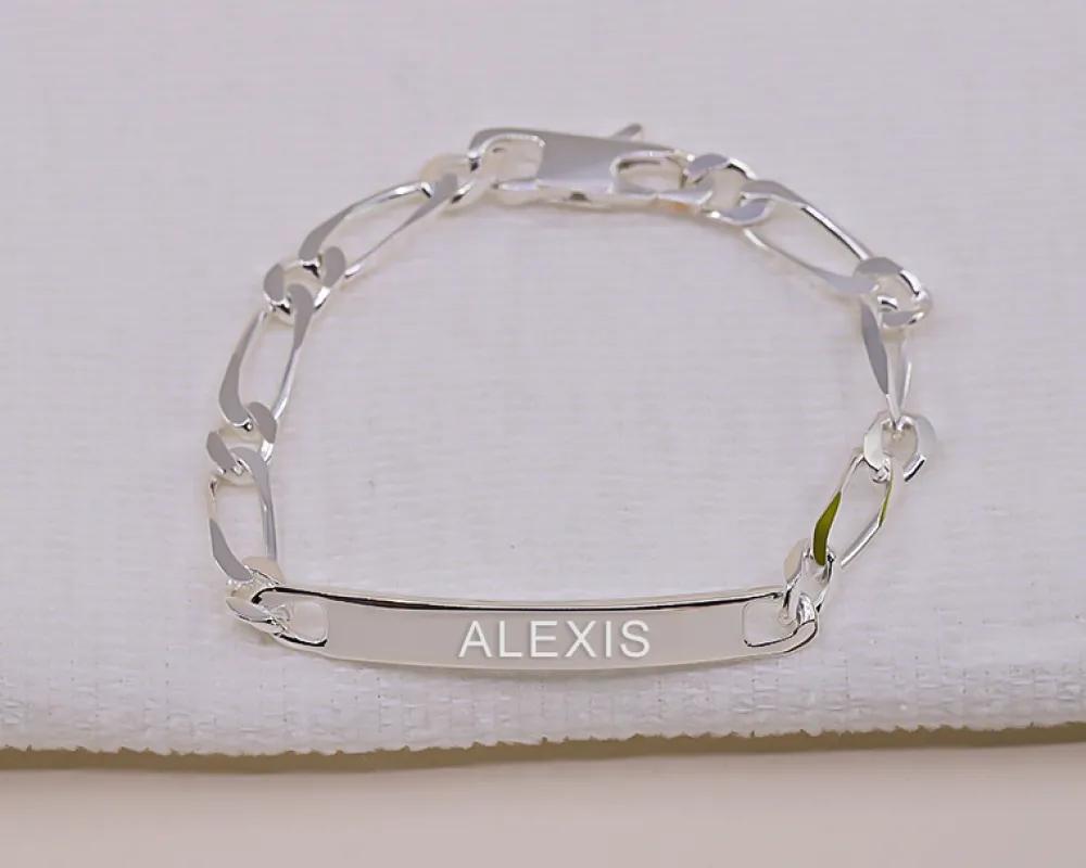 Gourmette gravée Homme en Argent poli|Cadeaux.com