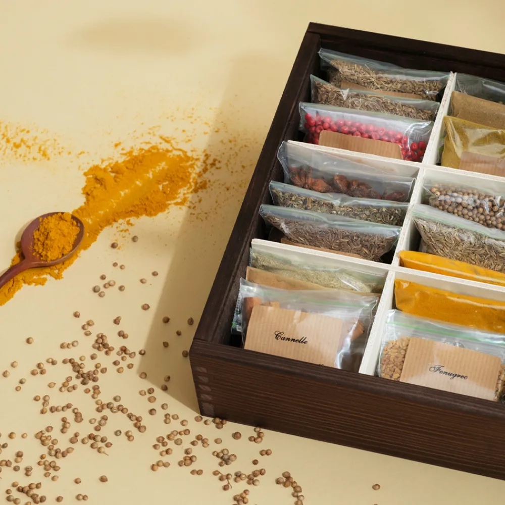 Grand coffret 36 épices personnalisé - Mamie et ses petits coeurs|Cadeaux.com Best