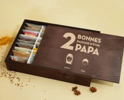 Grand coffret d'épices gravé « Les bonnes raisons d'être Papa » Family Circus - 36 épices du monde|Cadeaux.com Online