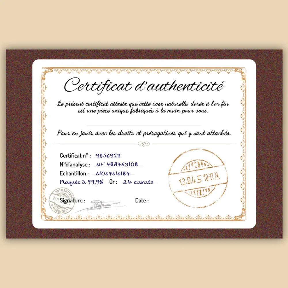 Grande rose en or dans son écrin personnalisable - Date Marquante|Cadeaux.com New