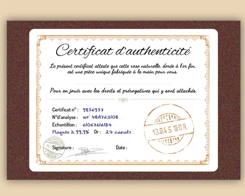 Grande rose en or dans son écrin personnalisable - Texte|Cadeaux.com Discount