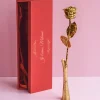 Grande rose en or dans son écrin personnalisable - Message|Cadeaux.com
