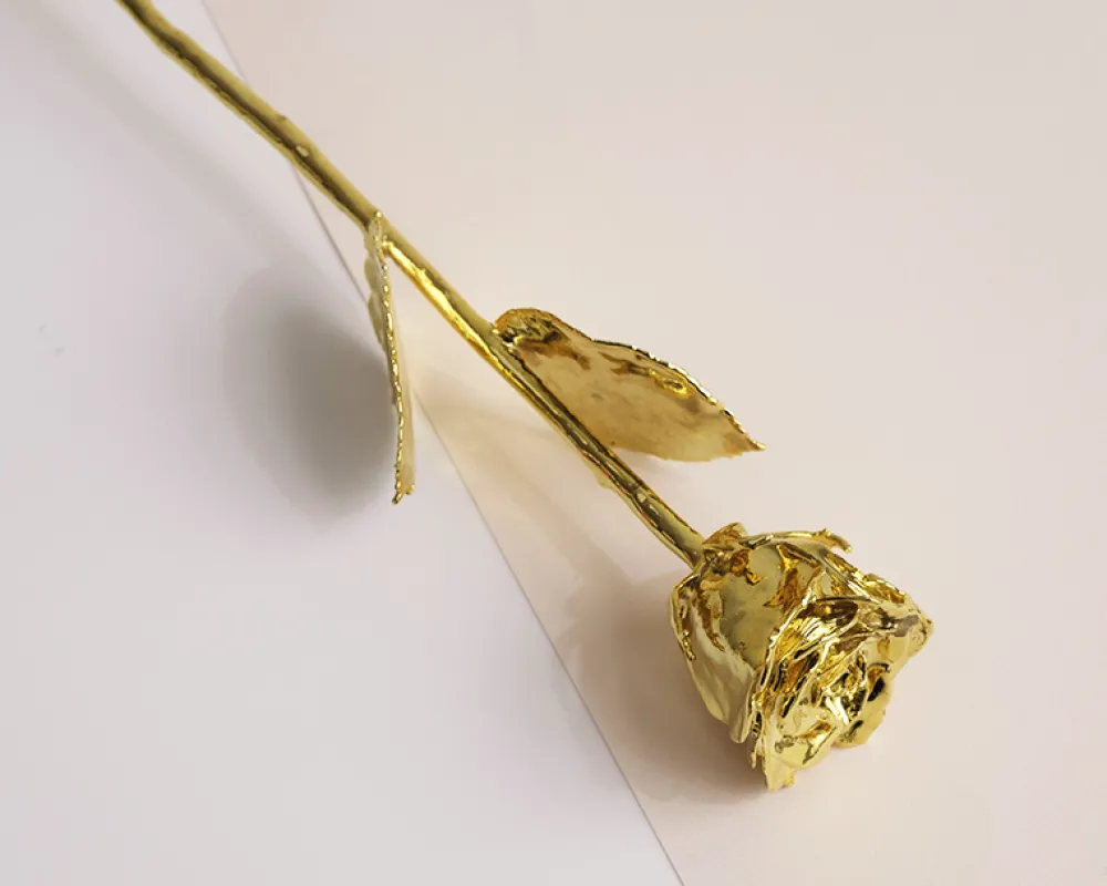 Grande rose en or dans son écrin personnalisable - Message|Cadeaux.com