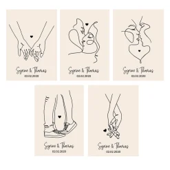 Grande rose en or dans son écrin personnalisable - Dessin au trait|Cadeaux.com Best