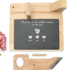 Guillotine à saucisson personnalisée - Papa et ses petits coeurs|Cadeaux.com Online