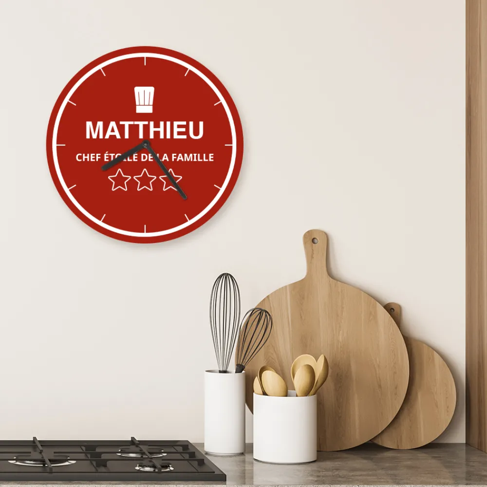 Horloge personnalisable - Chef étoilé|Cadeaux.com Best