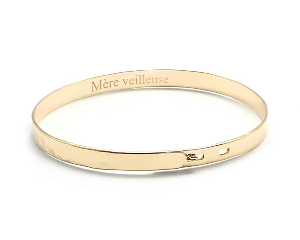 Jonc ruban martelé - Plaqué or ou argent 925|Cadeaux.com