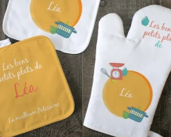 Kit Cuisine- Gant, Maniques et Tablier Personnalisables - Bon petit Plat|Cadeaux.com New