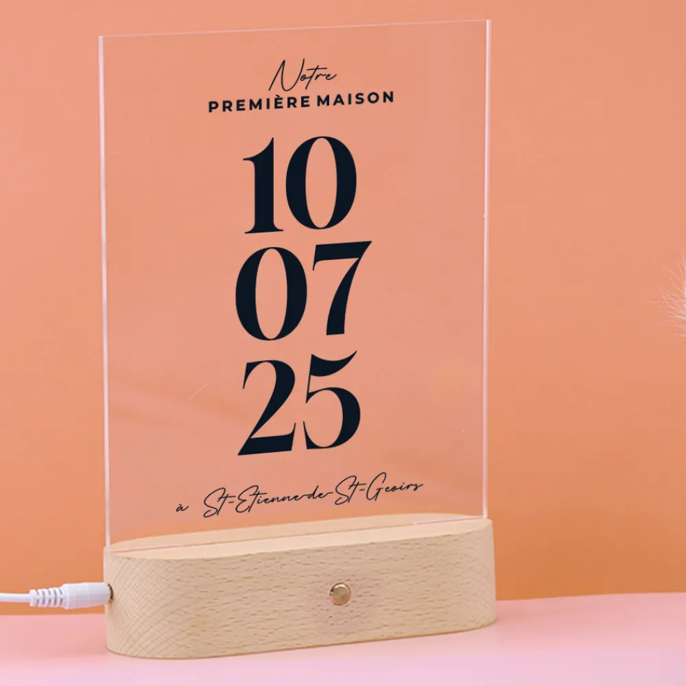Lampe 3D personnalisée - Date Marquante|Cadeaux.com