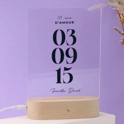 Lampe 3D personnalisée - Date Marquante|Cadeaux.com