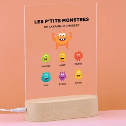 Lampe 3D personnalisée - Famille Monstres|Cadeaux.com Best