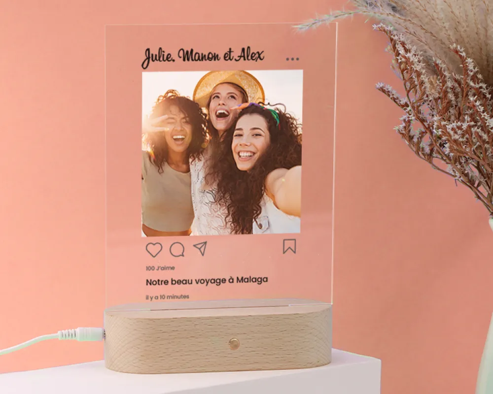 Lampe 3D personnalisée - Instagram|Cadeaux.com Outlet