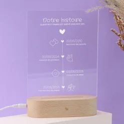 Lampe 3D personnalisée - Ligne de Vie|Cadeaux.com