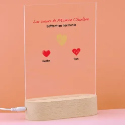 Lampe 3D personnalisée - Maman et ses petits coeurs|Cadeaux.com Best