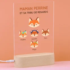 Lampe 3D personnalisée - Maman Renard et sa meute|Cadeaux.com Clearance