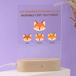 Lampe 3D personnalisée - Maman Renard et sa meute|Cadeaux.com Clearance