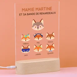 Lampe 3D personnalisée - Mamie Renard et sa meute|Cadeaux.com