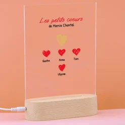 Lampe 3D personnalisée - Mamie et ses petits coeurs|Cadeaux.com Sale