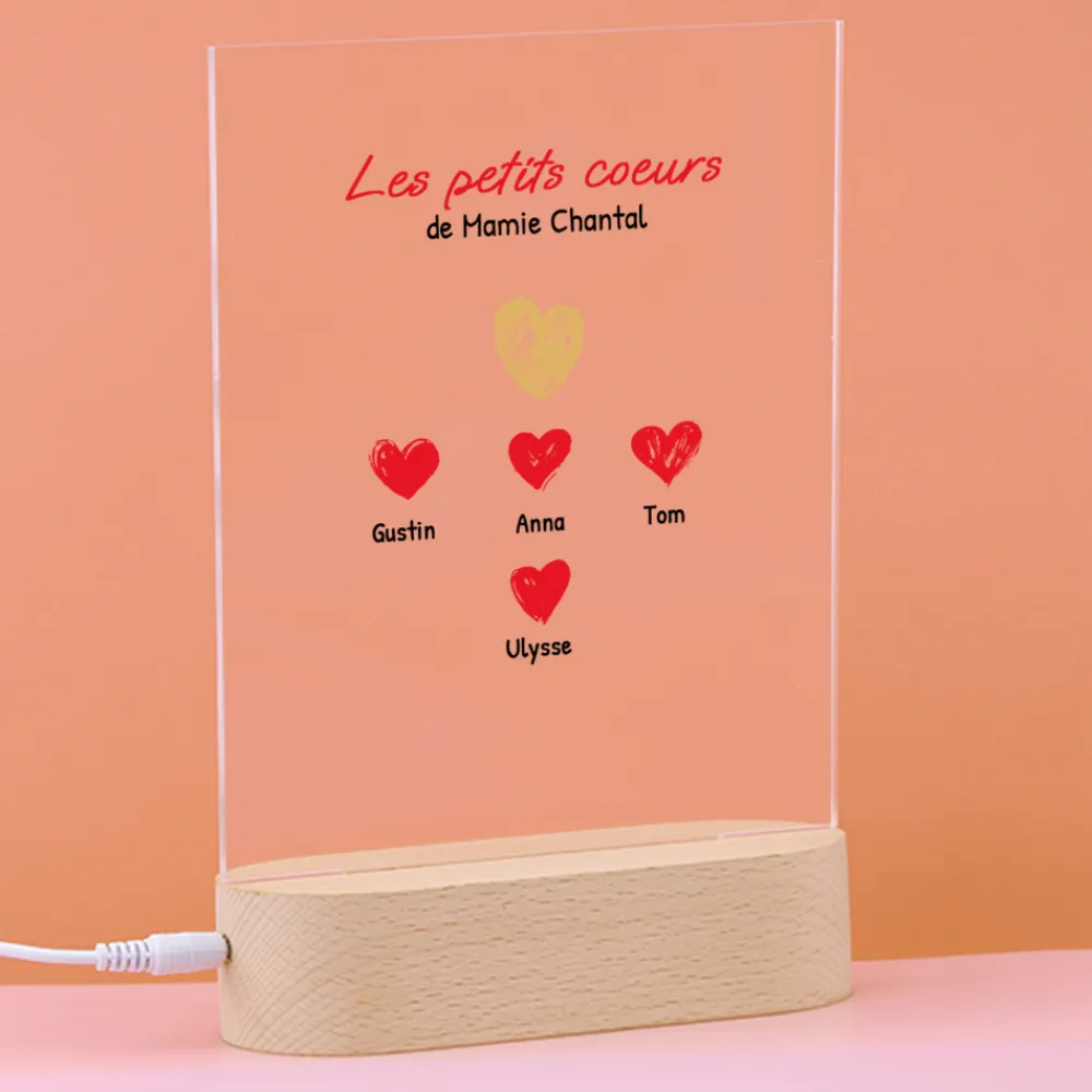 Lampe 3D personnalisée - Mamie et ses petits coeurs|Cadeaux.com Sale