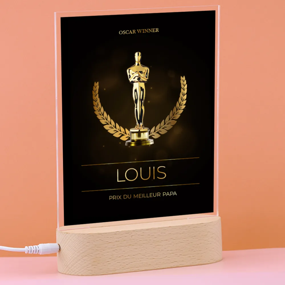 Lampe 3D personnalisée - Oscars|Cadeaux.com Online