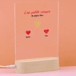 Lampe 3D personnalisée - Papa et ses petits coeurs|Cadeaux.com Online
