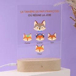 Lampe 3D personnalisée - Papi Renard et sa meute|Cadeaux.com Clearance