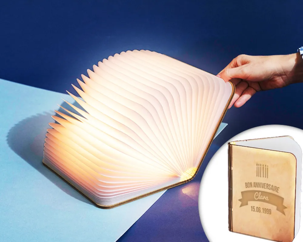 Lampe livre lumineux personnalisé anniversaire - Bougies|Cadeaux.com Hot