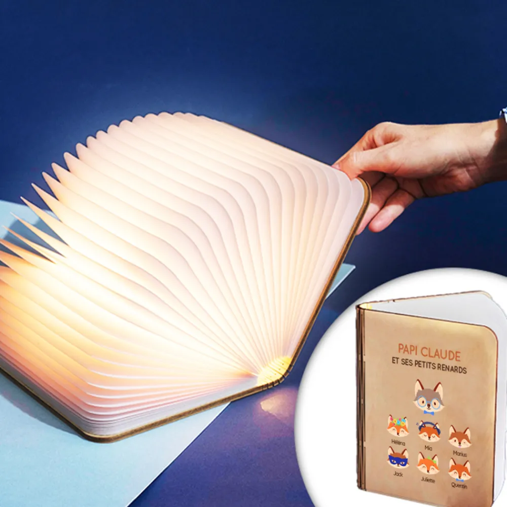 Lampe livre lumineux personnalisable - Papi Renard|Cadeaux.com Outlet