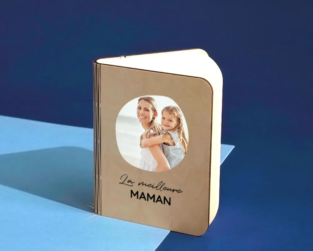 Lampe livre lumineux personnalisable - Prénom Photo|Cadeaux.com Discount