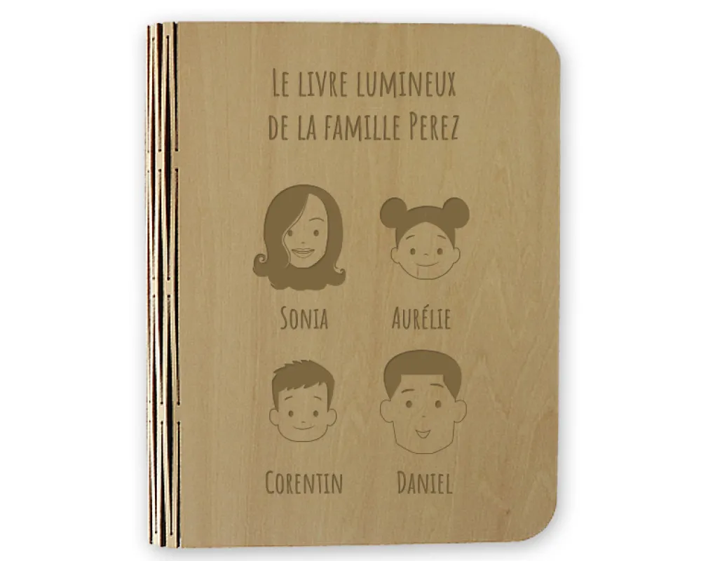 Lampe livre lumineux personnalisé - Family Circus|Cadeaux.com Online