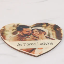 Maxi coeur chocolat personnalisé - Photo et message|Cadeaux.com New