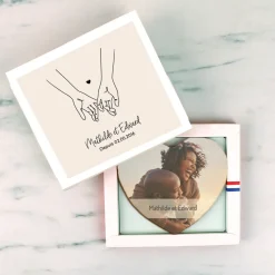 Maxi coeur chocolat personnalisé - Photo et dessin au trait|Cadeaux.com