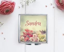 Miroir de sac Fleurs|Cadeaux.com Sale