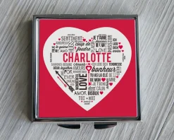 Miroir de sac Mots d'amour|Cadeaux.com Outlet