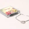 Miroir de sac Personnalisable - avec son bracelet double chaîne coeur|Cadeaux.com Hot