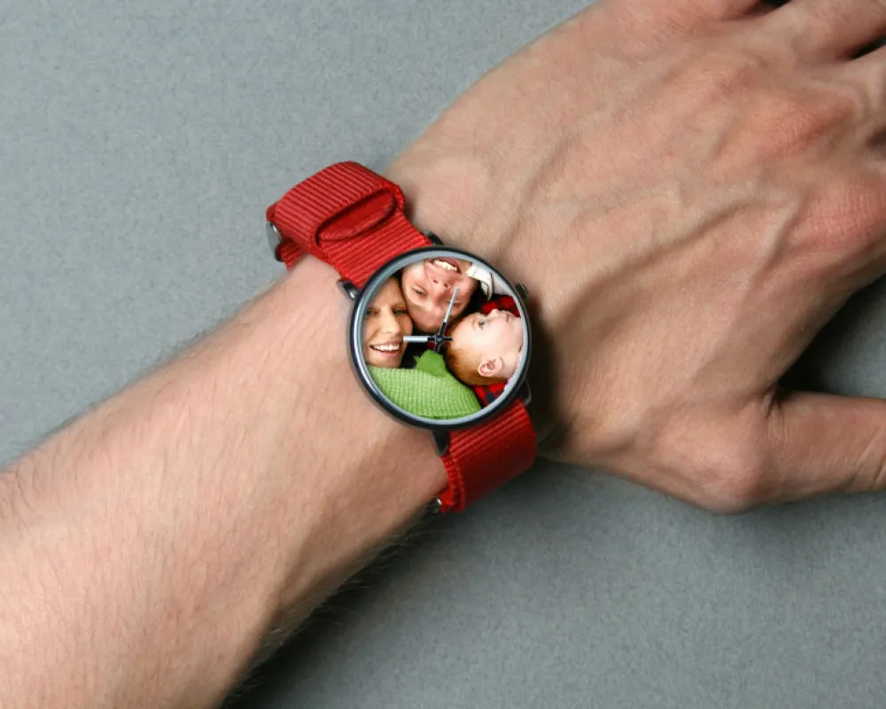Montre bleu blanc rouge Photo|Cadeaux.com Hot