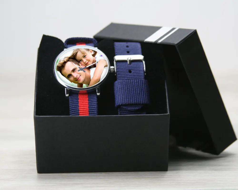 Montre bleu rouge Photo|Cadeaux.com Clearance