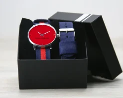 Montre duo Bleu rouge Message|Cadeaux.com