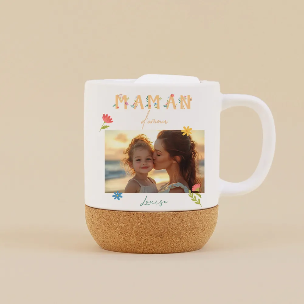 Mug en liège personnalisé - Amour Fleuri|Cadeaux.com Online