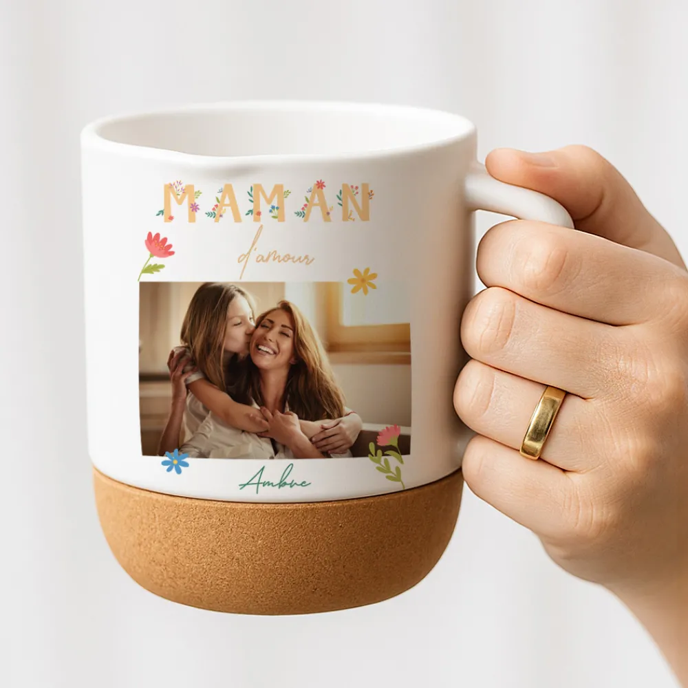 Mug en liège personnalisé - Amour Fleuri|Cadeaux.com Online