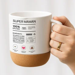 Mug en liège personnalisé - Composition d'une jeune maman|Cadeaux.com Outlet