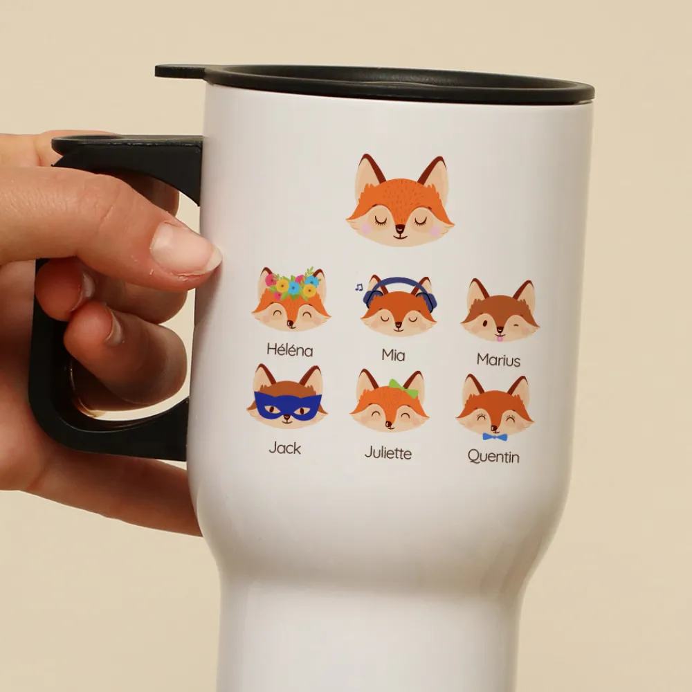 Mug isotherme personnalisé - Maman Renard et sa meute|Cadeaux.com Outlet